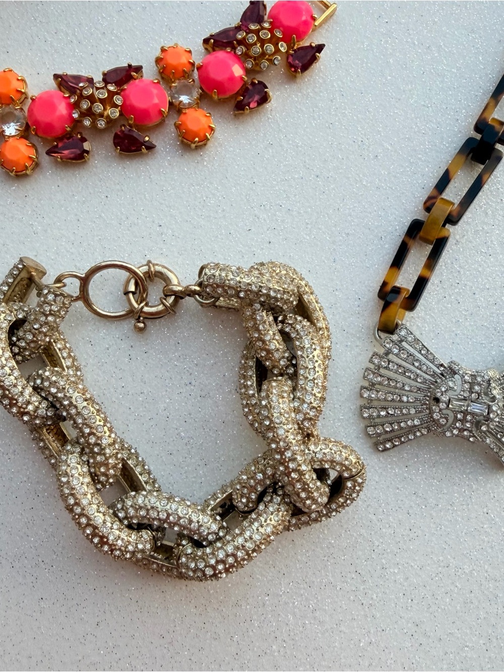 J. Crew/Madewell Accessory/Jewelry LOT: Hair Clip, Necklace, Bracelet Bow Neon - Picture 4 of 9
